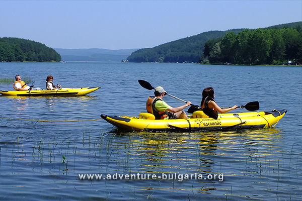 Kayaking on Iskar dam, Bulgaria